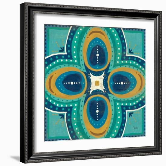 Proud as a Peacock Tile IV-Veronique Charron-Framed Art Print