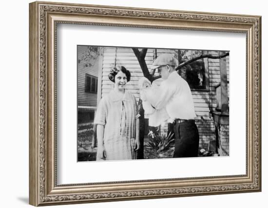 Proud Parents Hold their Two Month Old Baby, Ca.1926.-Kirn Vintage Stock-Framed Photographic Print