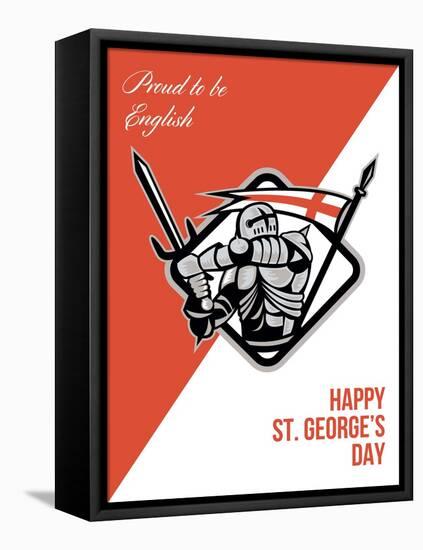 Proud to Be English Happy St George Greeting Card-patrimonio-Framed Stretched Canvas