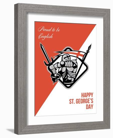 Proud to Be English Happy St George Greeting Card-patrimonio-Framed Art Print