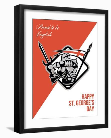 Proud to Be English Happy St George Greeting Card-patrimonio-Framed Art Print