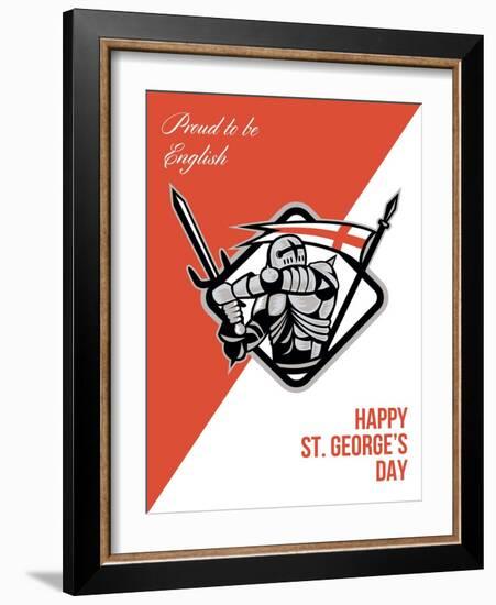 Proud to Be English Happy St George Greeting Card-patrimonio-Framed Art Print