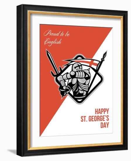 Proud to Be English Happy St George Greeting Card-patrimonio-Framed Art Print