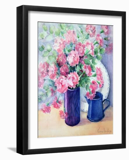 Provencal Arrangement of Pinks and Eucalyptus-Karen Armitage-Framed Giclee Print