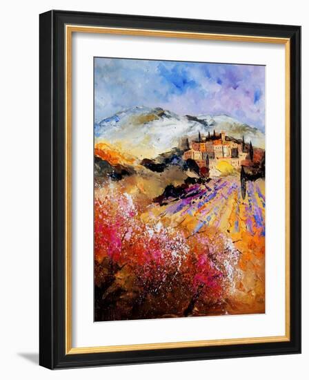 Provence, Cherry Trees, Lavender Fields-Pol Ledent-Framed Art Print