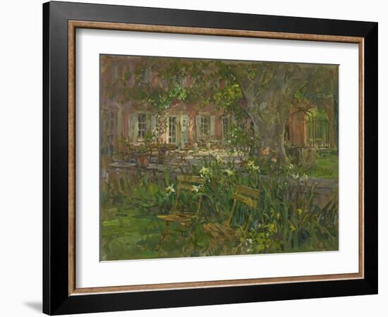Provence Terrace with Iris-Susan Ryder-Framed Giclee Print