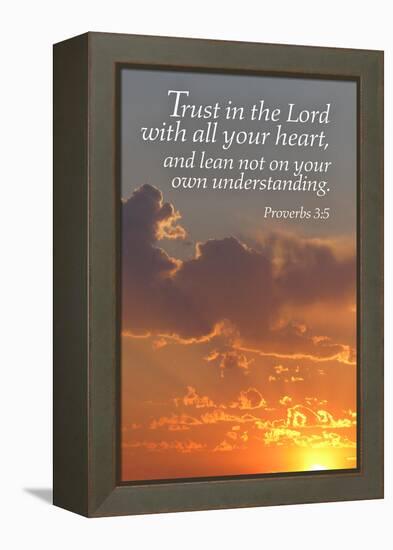 Proverbs 3:5 - Inspirational-Lantern Press-Framed Stretched Canvas