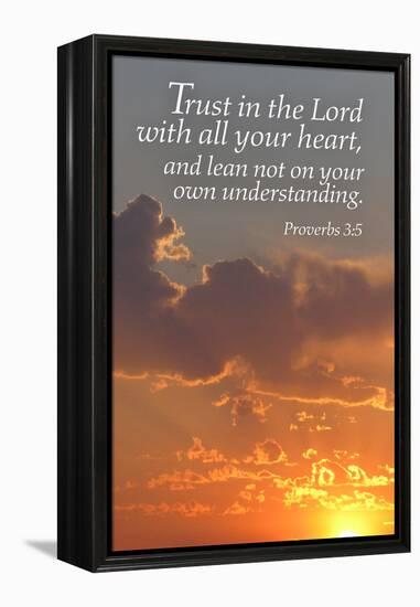 Proverbs 3:5 - Inspirational-Lantern Press-Framed Stretched Canvas