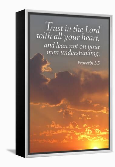 Proverbs 3:5 - Inspirational-Lantern Press-Framed Stretched Canvas