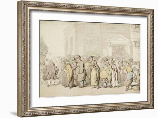 Providence Chapel (Pen and Black and Brown Ink and Watercolour, over Faint Indications in Graphite)-Thomas Rowlandson-Framed Giclee Print