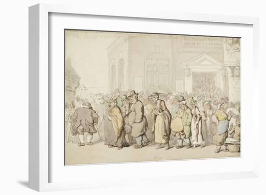 Providence Chapel (Pen and Black and Brown Ink and Watercolour, over Faint Indications in Graphite)-Thomas Rowlandson-Framed Giclee Print