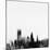 Providence City Skyline - Black-NaxArt-Mounted Art Print