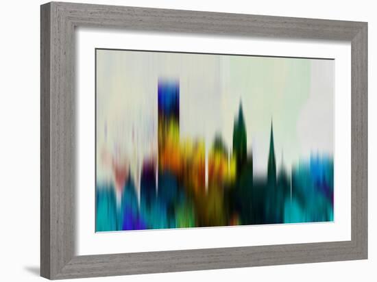 Providence Downtown Skyline-NaxArt-Framed Art Print