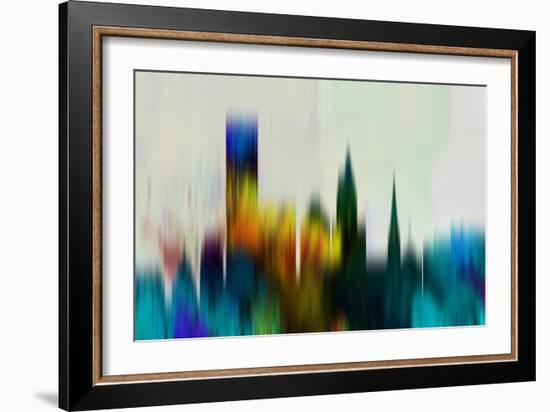 Providence Downtown Skyline-NaxArt-Framed Art Print