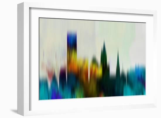 Providence Downtown Skyline-NaxArt-Framed Art Print