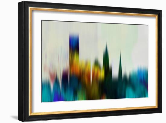 Providence Downtown Skyline-NaxArt-Framed Art Print