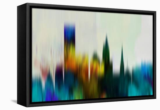 Providence Downtown Skyline-NaxArt-Framed Stretched Canvas