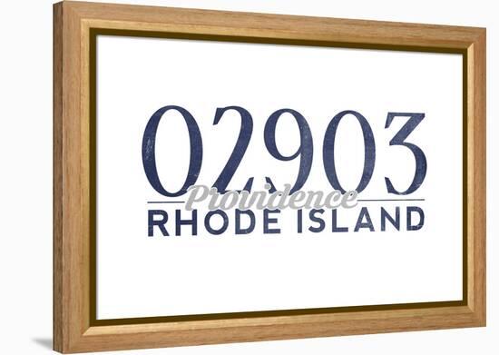 Providence, Rhode Island - 02903 Zip Code (Blue)-Lantern Press-Framed Stretched Canvas