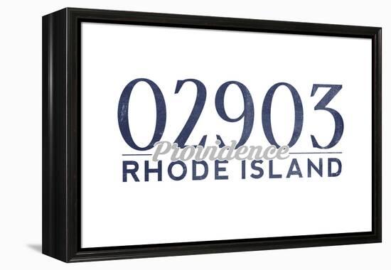 Providence, Rhode Island - 02903 Zip Code (Blue)-Lantern Press-Framed Stretched Canvas