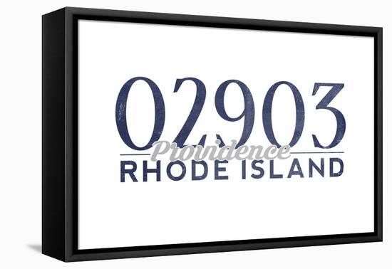 Providence, Rhode Island - 02903 Zip Code (Blue)-Lantern Press-Framed Stretched Canvas