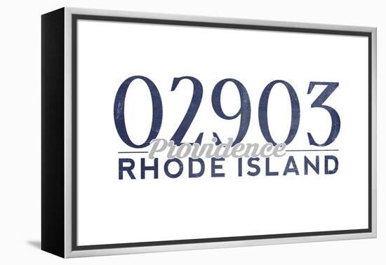 Providence, Rhode Island - 02903 Zip Code (Blue)-Lantern Press-Framed Stretched Canvas