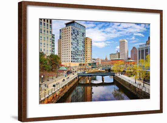 Providence, Rhode Island Cityscape at Waterplace Park.-SeanPavonePhoto-Framed Photographic Print