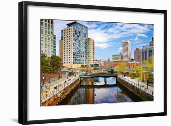 Providence, Rhode Island Cityscape at Waterplace Park.-SeanPavonePhoto-Framed Photographic Print