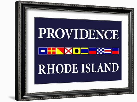 Providence, Rhode Island - Nautical Flags-Lantern Press-Framed Art Print