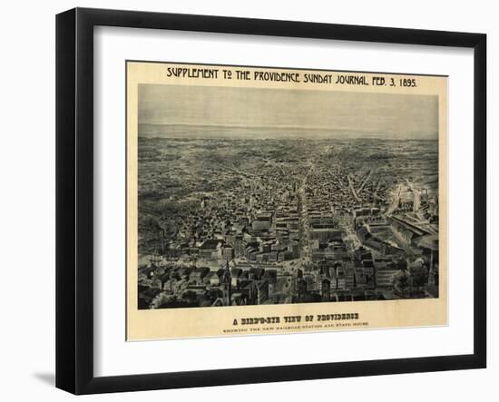 Providence, Rhode Island - Panoramic Map-Lantern Press-Framed Art Print