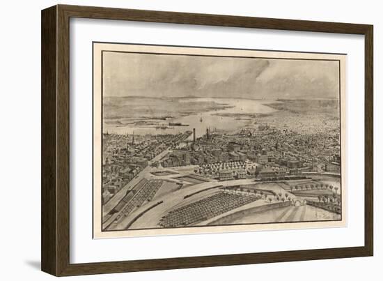 Providence, Rhode Island - Panoramic Map-Lantern Press-Framed Art Print