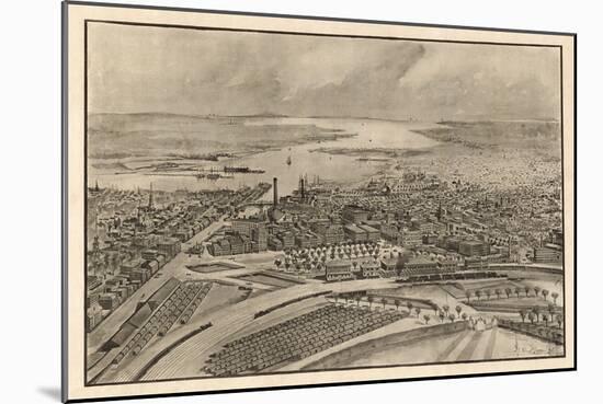 Providence, Rhode Island - Panoramic Map-Lantern Press-Mounted Art Print