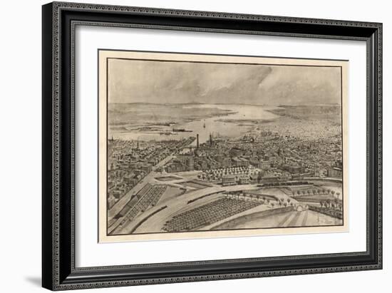 Providence, Rhode Island - Panoramic Map-Lantern Press-Framed Art Print