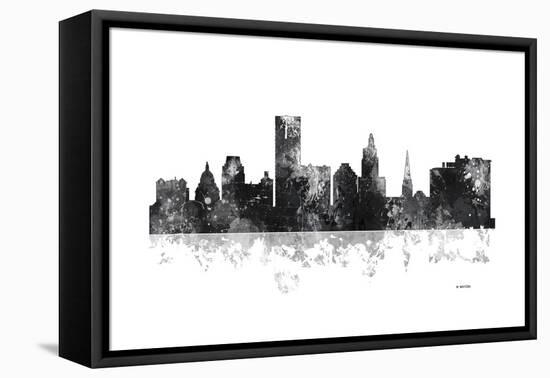 Providence Rhode Island Skyline BG 1-Marlene Watson-Framed Premier Image Canvas