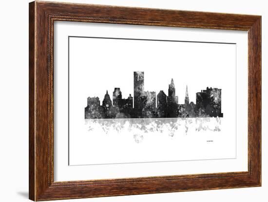 Providence Rhode Island Skyline BG 1-Marlene Watson-Framed Giclee Print