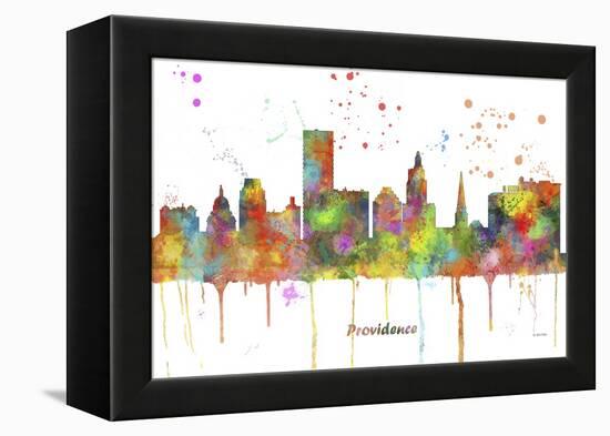 Providence Rhode Island Skyline MCLR 1-Marlene Watson-Framed Premier Image Canvas