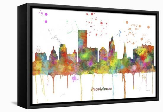 Providence Rhode Island Skyline MCLR 1-Marlene Watson-Framed Premier Image Canvas