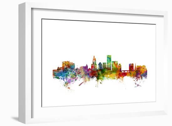 Providence Rhode Island Skyline-Michael Tompsett-Framed Art Print