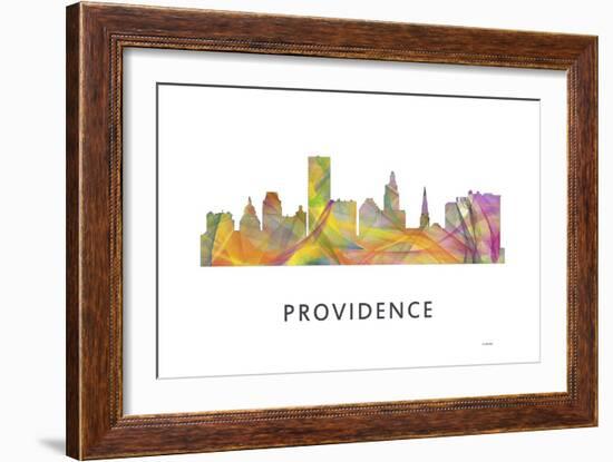 Providence Rhode Island Skyline-Marlene Watson-Framed Giclee Print
