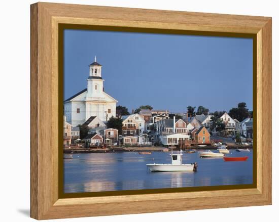 Provincetown Harbor and Town, Cape, Cod, Massachusetts, USA-Walter Bibikow-Framed Premier Image Canvas