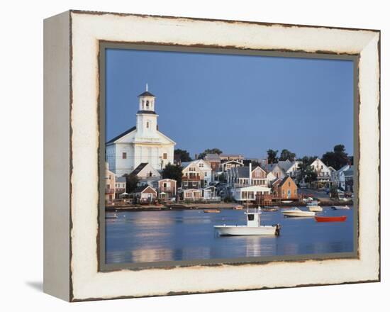 Provincetown Harbor and Town, Cape, Cod, Massachusetts, USA-Walter Bibikow-Framed Premier Image Canvas