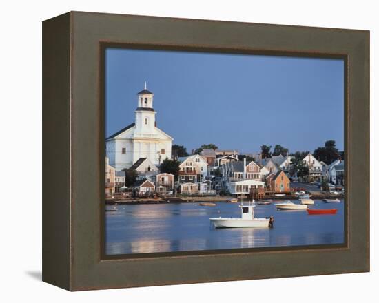 Provincetown Harbor and Town, Cape, Cod, Massachusetts, USA-Walter Bibikow-Framed Premier Image Canvas