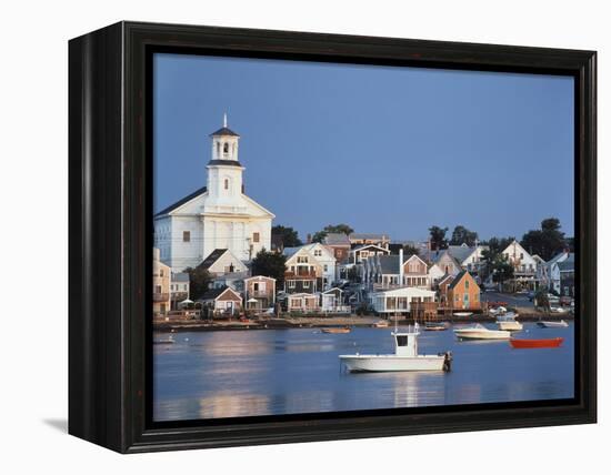 Provincetown Harbor and Town, Cape, Cod, Massachusetts, USA-Walter Bibikow-Framed Premier Image Canvas