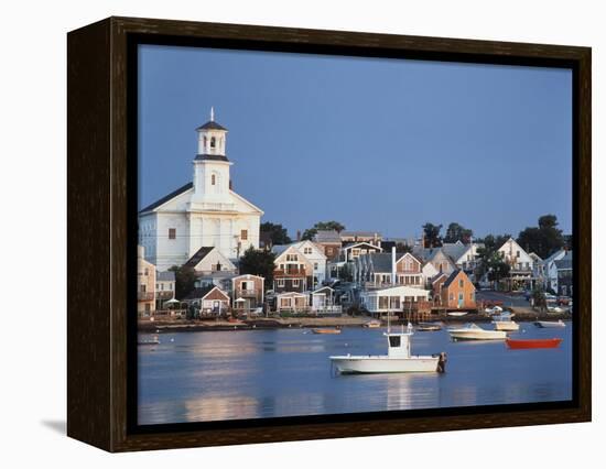 Provincetown Harbor and Town, Cape, Cod, Massachusetts, USA-Walter Bibikow-Framed Premier Image Canvas