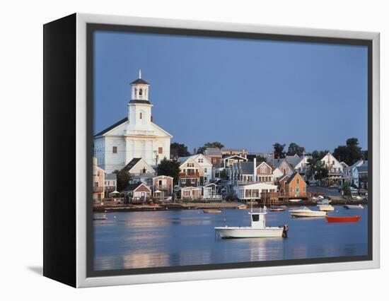 Provincetown Harbor and Town, Cape, Cod, Massachusetts, USA-Walter Bibikow-Framed Premier Image Canvas