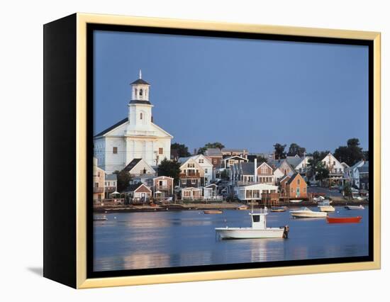 Provincetown Harbor and Town, Cape, Cod, Massachusetts, USA-Walter Bibikow-Framed Premier Image Canvas