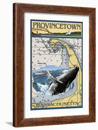 Provincetown, Massachusetts - Nautical Chart-Lantern Press-Framed Art Print