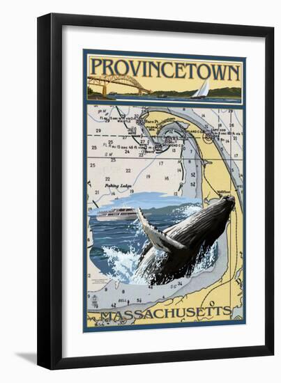 Provincetown, Massachusetts - Nautical Chart-Lantern Press-Framed Art Print