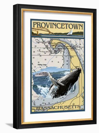 Provincetown, Massachusetts - Nautical Chart-Lantern Press-Framed Art Print