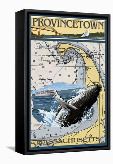 Provincetown, Massachusetts - Nautical Chart-Lantern Press-Framed Stretched Canvas