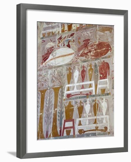 Provisions and Pottery Offered to Gods by Queen Hatshepsut-null-Framed Giclee Print